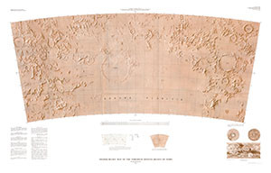SHADED RELIEF MAP NEREIDUM MONTES MARS