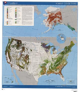 FOREST COVER TYPES-NAT'L ATLAS OF US, US