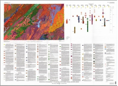 GEOLOGIC MAP GREENVILLE 1X2 QUAD, GA, SC