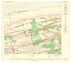 COAL OUTCROP MAP, PA