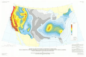 SEISMIC-HAZARD MAP CONTERMINOUS US,  K