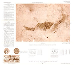 TOPOGRAPHIC MAP ELYSIUM QUADRANGLE MARS