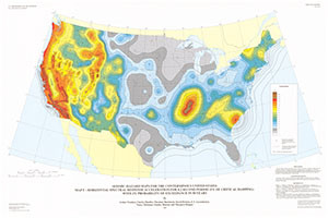 SEISMIC-HAZARD MAP CONTERMINOUS US,  F