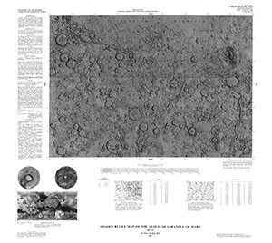 SHADED RELIEF MAP AEOLIS QUADRANGLE MARS